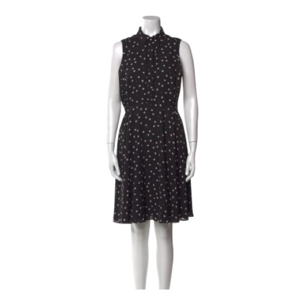 Kate Spade Daisy Dot Dress, Navy Floral, Size 10, Sleeveless Fit & Flare Smocked - Picture 10 of 12